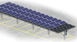 Solar Carport - Single Rows ‏(Middle pole)